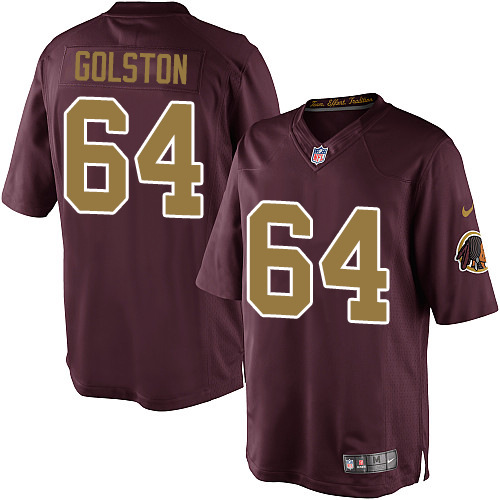 Men's Limited Kedric Golston Nike Jersey Burgundy Red Alternate - #64 80th Anniversary NFL Washington Redskins